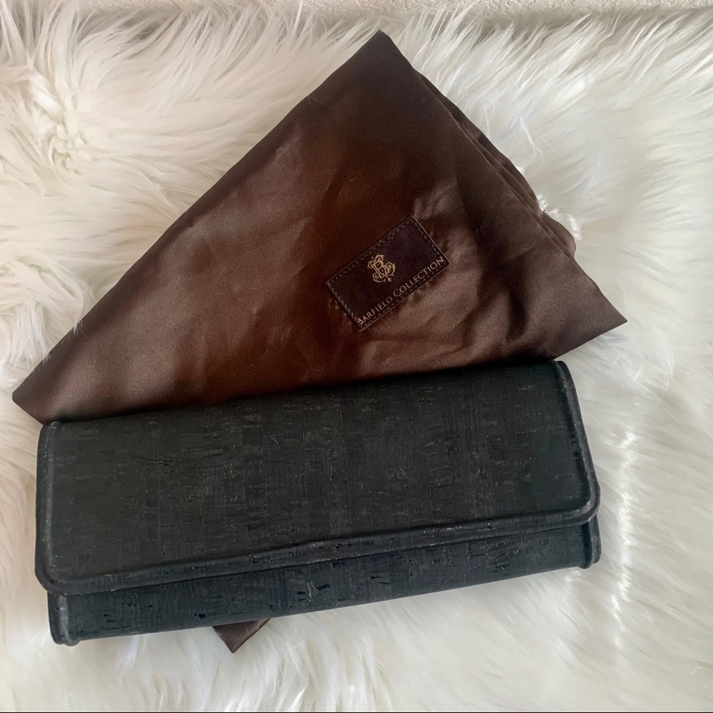Lisa Barfield Black Cork Clutch